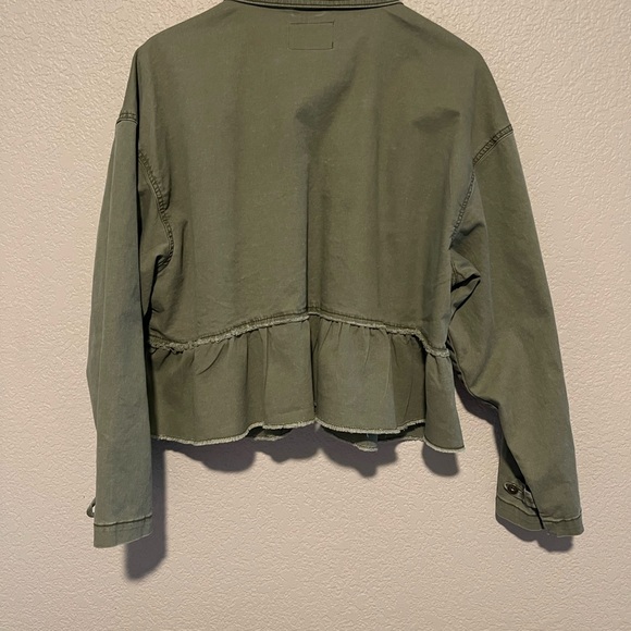 Jessica Simpson Green Utility Jacket with Peplum Waist - Picture 4 of 15